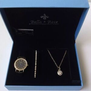 Gold Watch and Jewelry Set